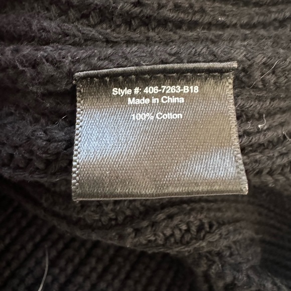 JENNI KAYNE Cotton Fisherman Sweater M Black. - Picture 5 of 6